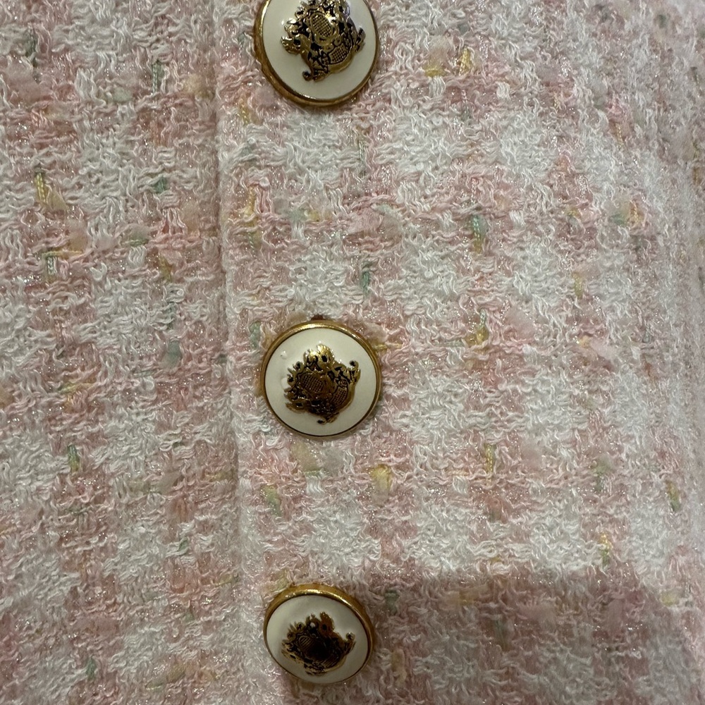 Sandro Pink and White Tweed Dress 6/38 - Picture 7 of 9